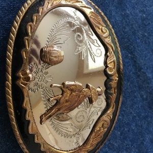 German Silver Belt Buckle- Barrel Racer